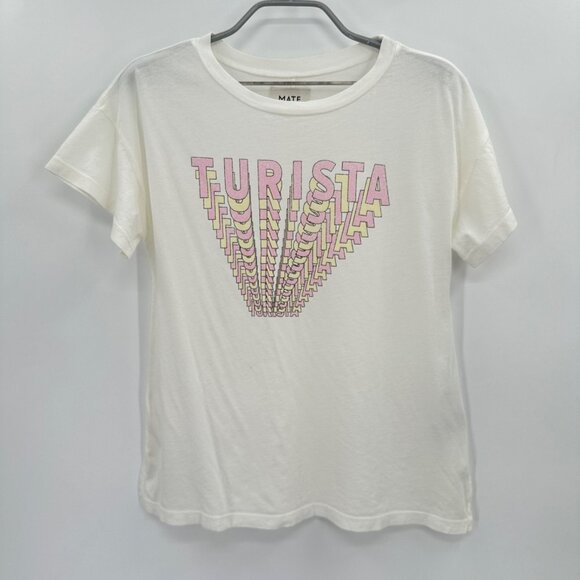 Mate The Label Max Turista Boxy Crew Tee XS Organic Cotton Short Sleeve T-Shirt - Picture 1 of 6